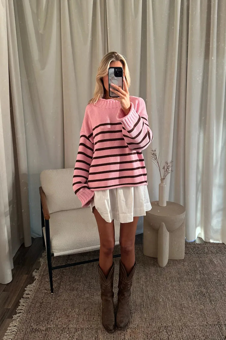 Rollneck Sweater In Stripe