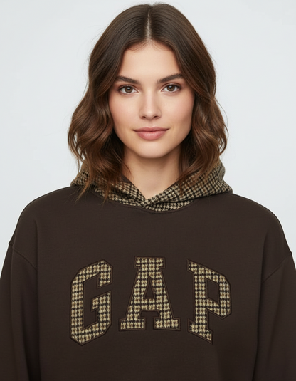 GAP Houndstooth Logo Hoodie