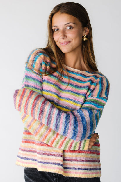 Dream On Striped Pullover Sweater